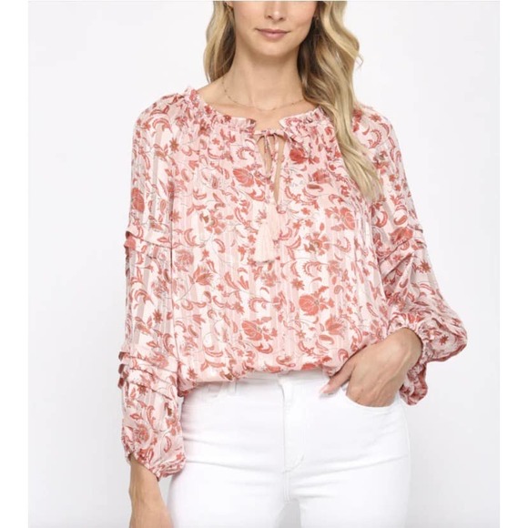 NWOT, Fate Pink Floral Blouse - Picture 1 of 9